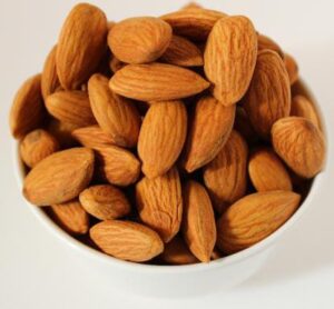 A handful of almonds, a nutrient-rich superfood to boost energy.