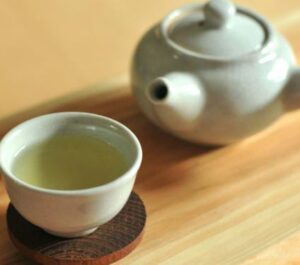 A cup of green tea rich in antioxidants to boost immunity.