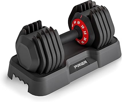 Adjustable dumbbells for home gym workouts.